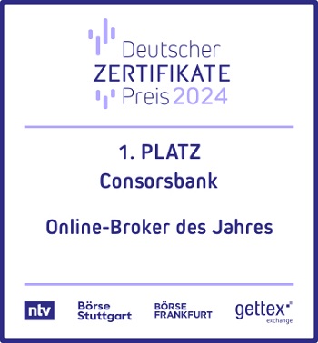 Auszeichnung 1. Platz Online-Broker des Jahres