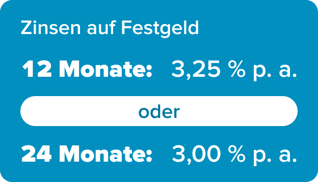 Störer Zinsen für 1 Jahr und 2 Jahre