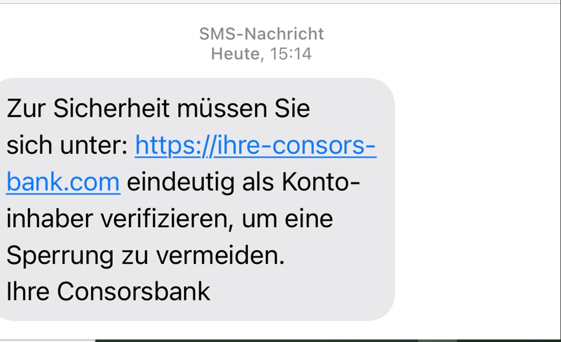 Beispiel Fake SMS